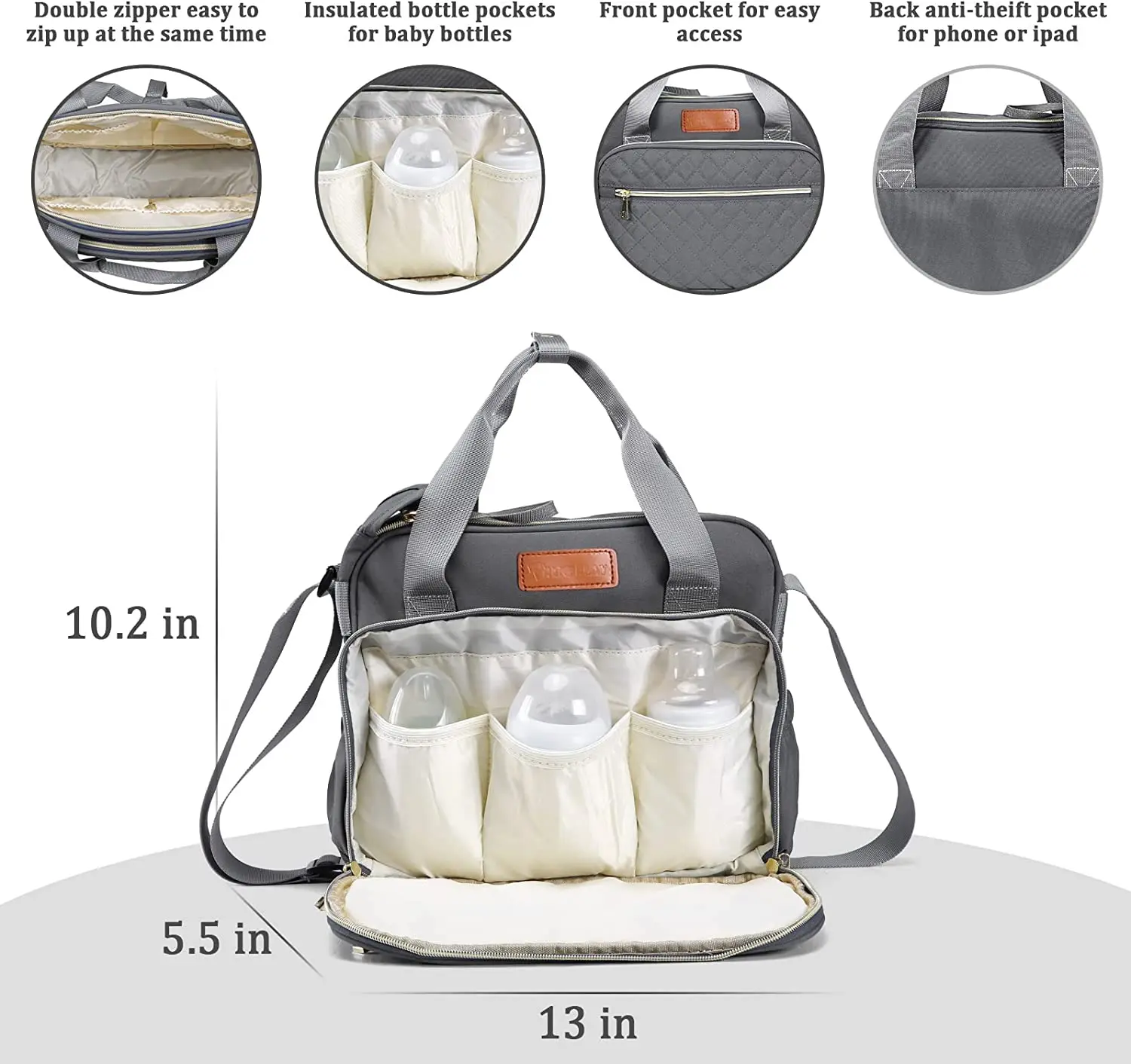 Small Diaper Bag Tote Bag Travel&Outdoor Stroller Organizer Multi-Function Cute Diaper Maternity Bag