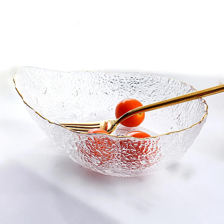 Good Supplier Rim Charger Crystal Decorated Plate Glassware Gold