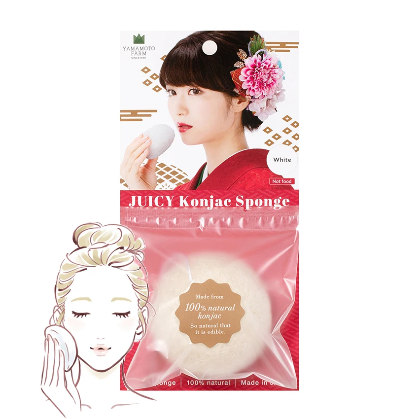 
Japanese 100% natural konjac soft fiber cleansing make up facial sponges in stock 