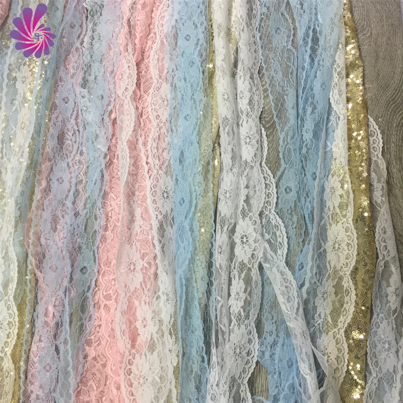 Unicorn Party Decoration Custom Banner Pastel Rustic Curtain Sequin Lace Chiffon Ribbon Wedding Decoration