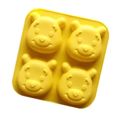 4 Cavity Bear Silicone Chocolate Mold Cartoon Bear Soap Mold Silicone Cake Mold