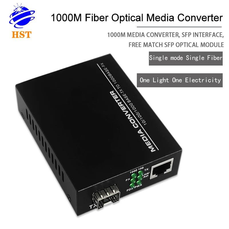 Promotion 1000M SFP Fiber Media Converter Self-adaptiv optica20KM  module media converter SFP fiber optical media converter