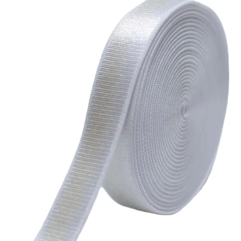 Matte black elastic band with plush white elasticity strap for swimwear / sports bra