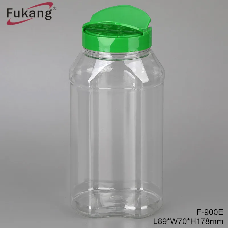 High Quality 900ml Empty Plastic spice Jar Large Seasoning Containers For Kitchen Storage Spice Rack Cabinet
