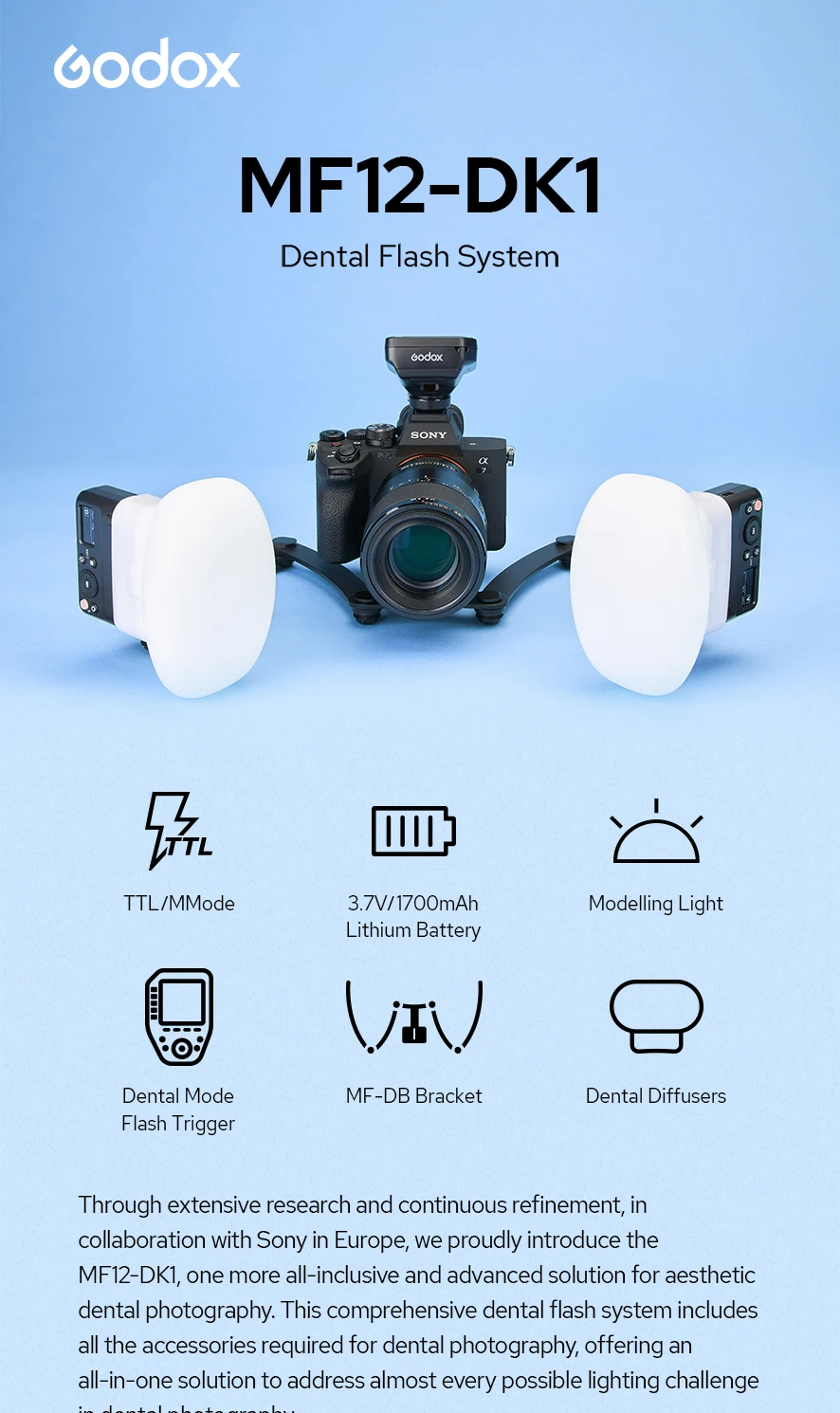 Godox Macro Flash Trigger XPROIIS+ for MF12-DK1 Macro Mini Flash Speedlite built-in X System TTL Flash camera support Diffuser