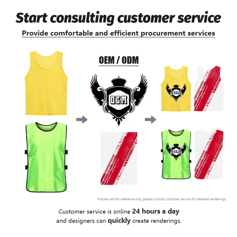 Quick Dry Football Team Jerseys Youth Sports Scrimmage Soccer Training Numbered Bibs Practice Custom Soccer Vest