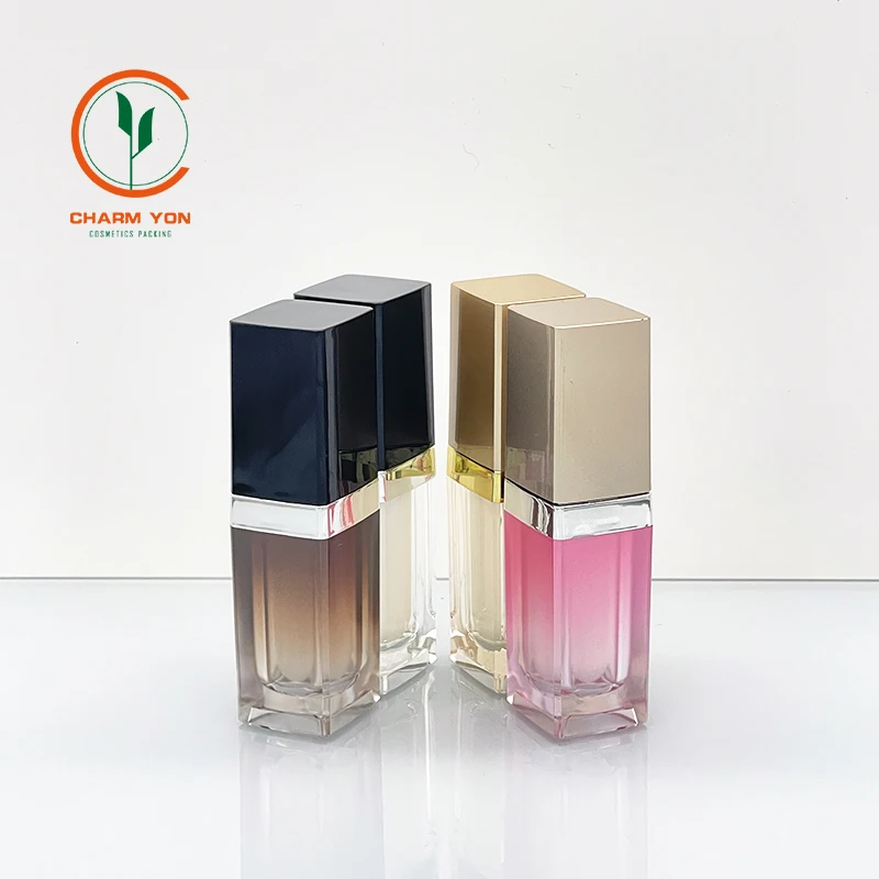Luxury square Acrylic Jars Plastic Jars Lids Storage Jars Silver 50ml 30ml Customized Logo with Pump lotion cosmetic bottle