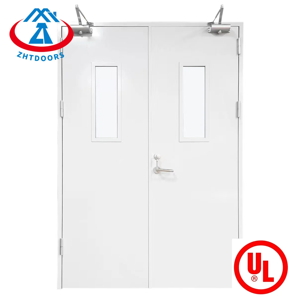 ZHTDOORS Rich industry experience 60 min ulul certified steel fire safe 2 rated double steel door price