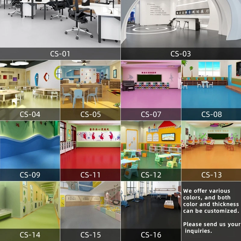 Mall 2mm School Hospital Anti-slip Commercial Elastic Wear-resistant Non-slip Carpet vinyl sheet pvc roll Plastic Flooring