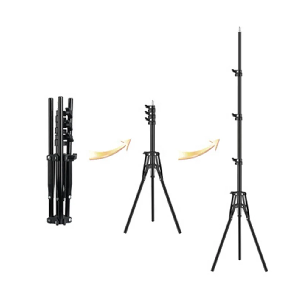 Kaliou New 2.1m Reverse Light Stand Tripod with 1/4 Screw Head for Smartphone Softbox Flash Umbrella Reflector Ring Light