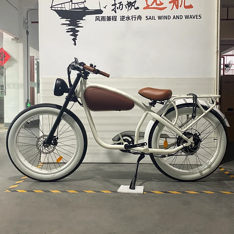 Fat Tire Electric Bike E Chopper Vintage 48V 750W Wide Wheel Retro Bicycle Cafe Racer Electric Bike Cheetah For Adult