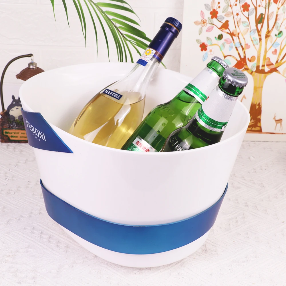 Acrylic Plastic Drinks Container Custom Logo Wine Beer Champagne Bucket for Party Club Hotel Ice Beverage Tub Giant Glass Rustic