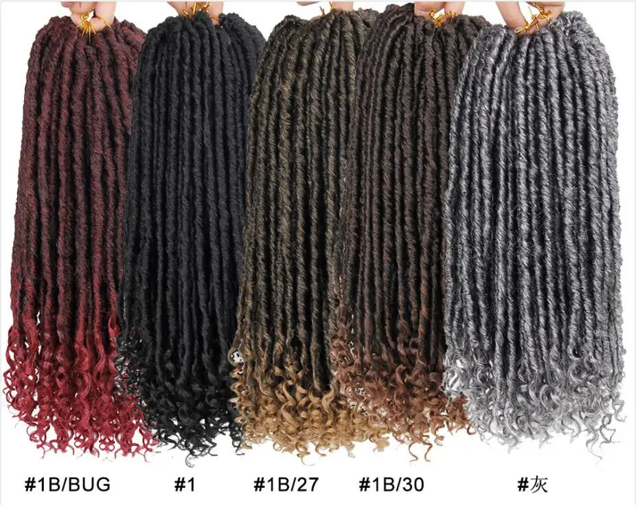 Japanese Kaneka fiber 24 faux locs crochet hair dreadlock, hair piece faux dreads soft locs with curly ends