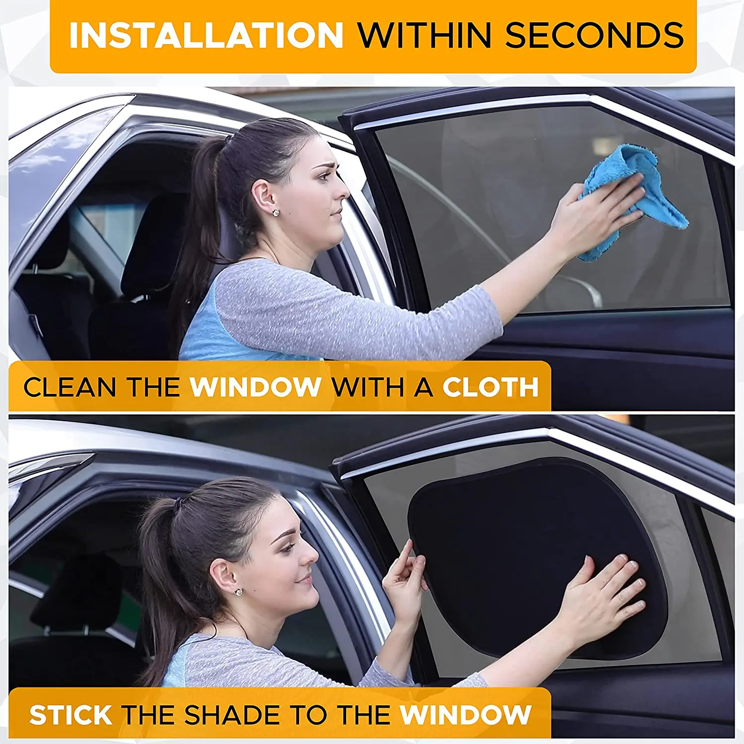 Foldable Universal Car Side Window Clings Sun Shade Baby Protector Auto Window Sunshade