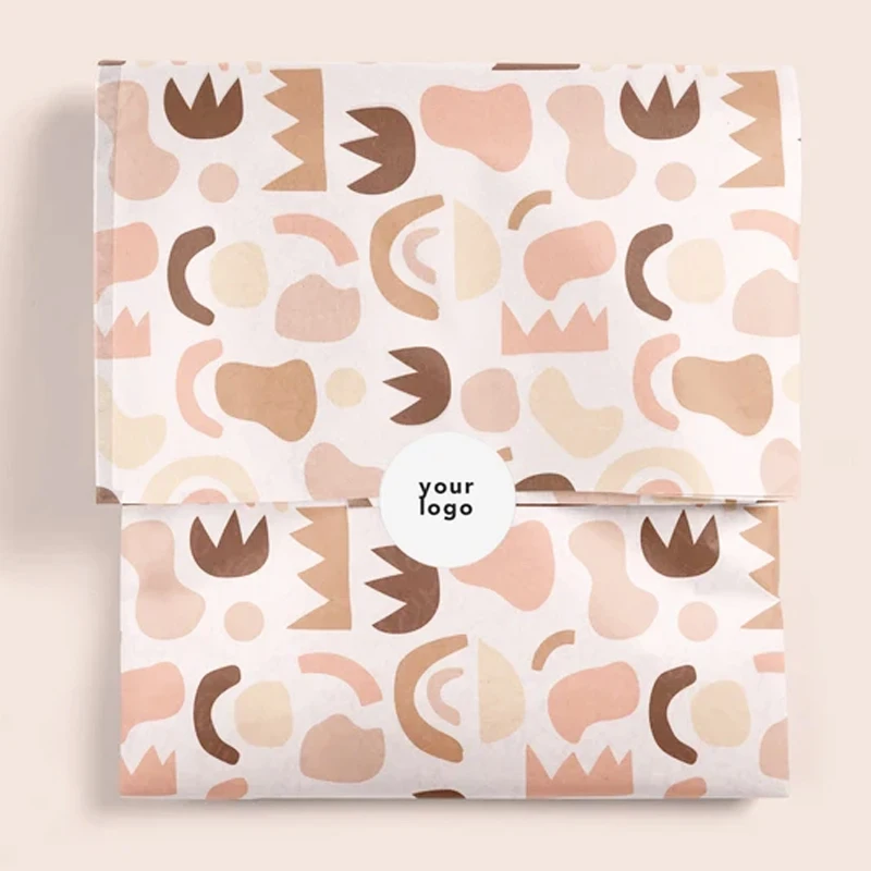 Блестящая водонепроницаемая упаковочная бумага оптом, переработанная дизайнерская упаковка с логотипом, шелковая бумага для подарка