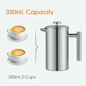 Custom Logo 304 stainless steel pressure pot French filter hand brewed coffee pot double-layer filter insulated pot matching