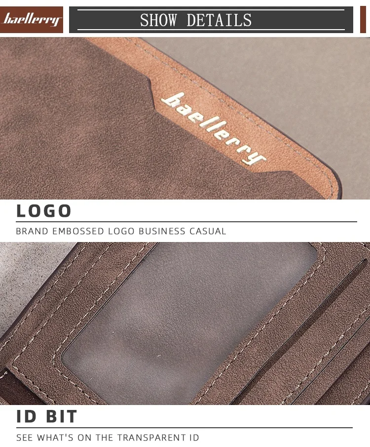 Прямая поставка с фабрики Baellerry, короткие кошельки для мужчин, мужской кошелек из искусственной кожи, сумка из коровьей кожи, брендовый мужской кошелек, чехол с держателем для карт