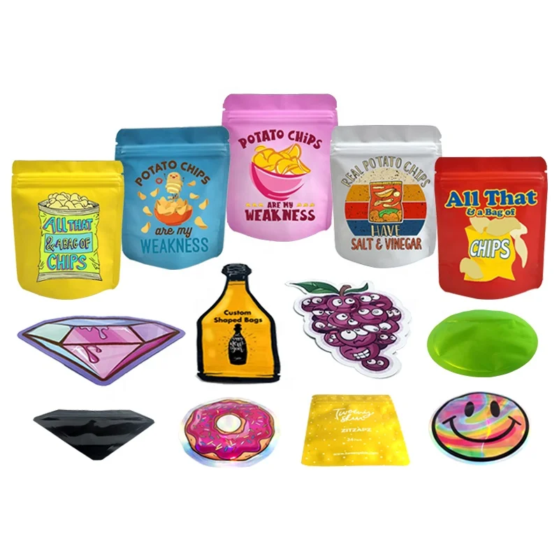 Hot Sell 23 Designs Zip Lock Mylar Bags Snacks Cheetos Chips Edibles Mylar Bags