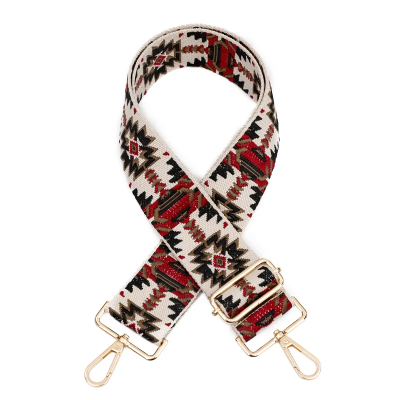 5cm Wide Color Bag Jacquard Rhombus Shoulder Belt Crossbody Strap Adjustable Replacement Belt Strap