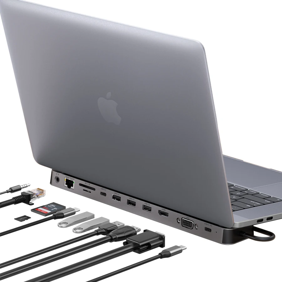  Универсальный 11 в 1 USB-C концентратор типа C док-станция многофункционный адаптер Thunderbolt 3 ноутбук