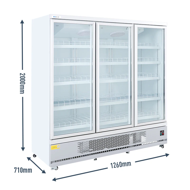 Supermarket Commercial Upright Cooler Freezer Display Refrigerator for Beverage