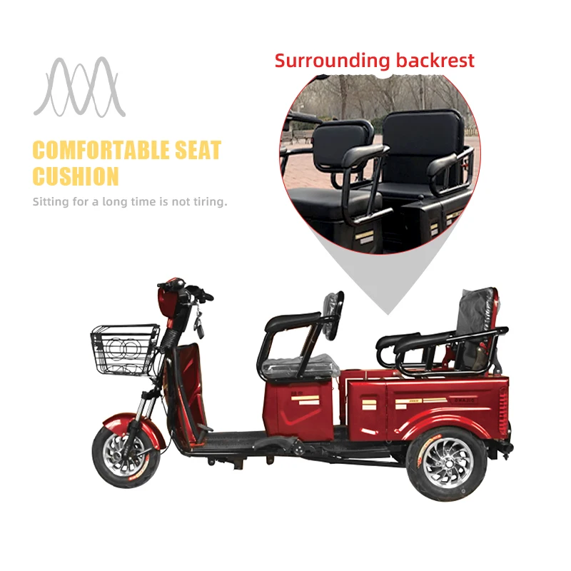 Factory Wholesale Adult Tricycle  Multi Function Passenger And Cargo Three Wheel Electric Tricycle