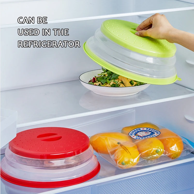 Heat resistant microwave silicone splatter guard collapsible microwave cover for food with Hook