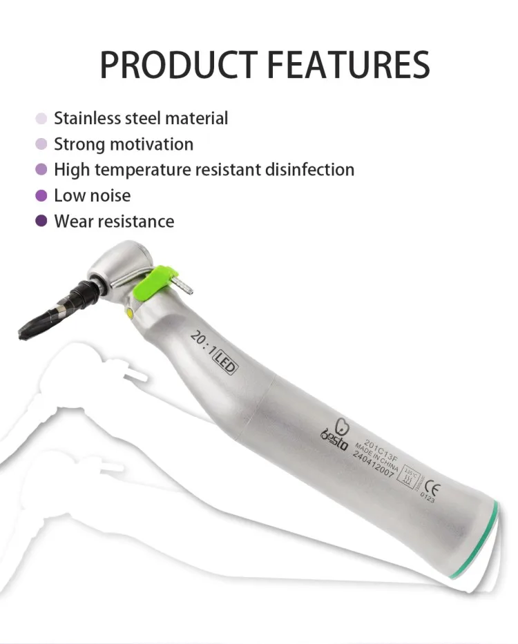 Dental LED Surgical Implant Contra Angle 20:1 Handpiece Turbine Dental dental implant handpiece