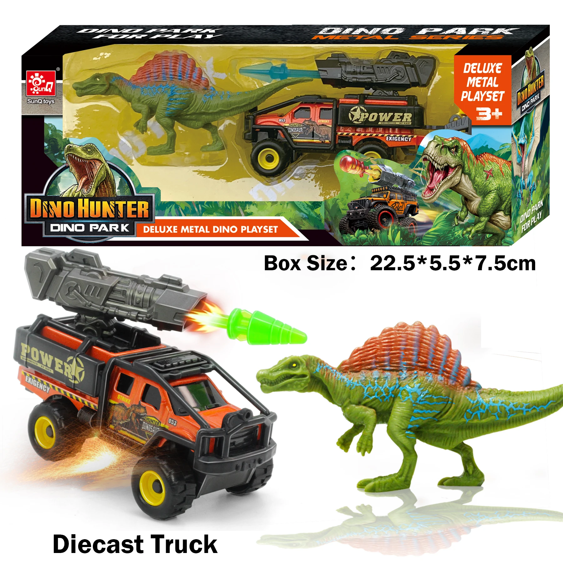 Sunq Factory Wholesale Diecast Truck with Mini Dinosaur Alloy Car Toy Helicopter Dino Capture Theme Ideal toys for kid