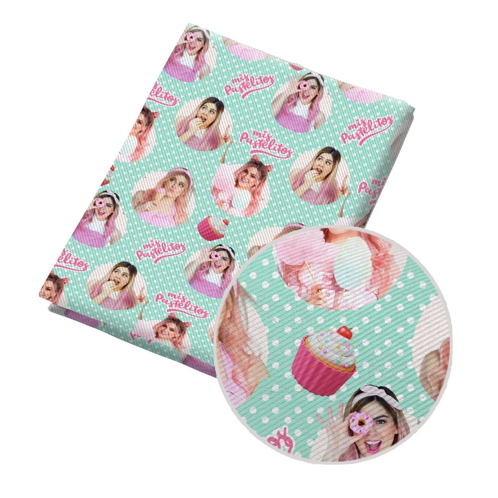 Mis Pastelitos Printed Twill Fabric for Breathable Design Curtain pet dress hair bow