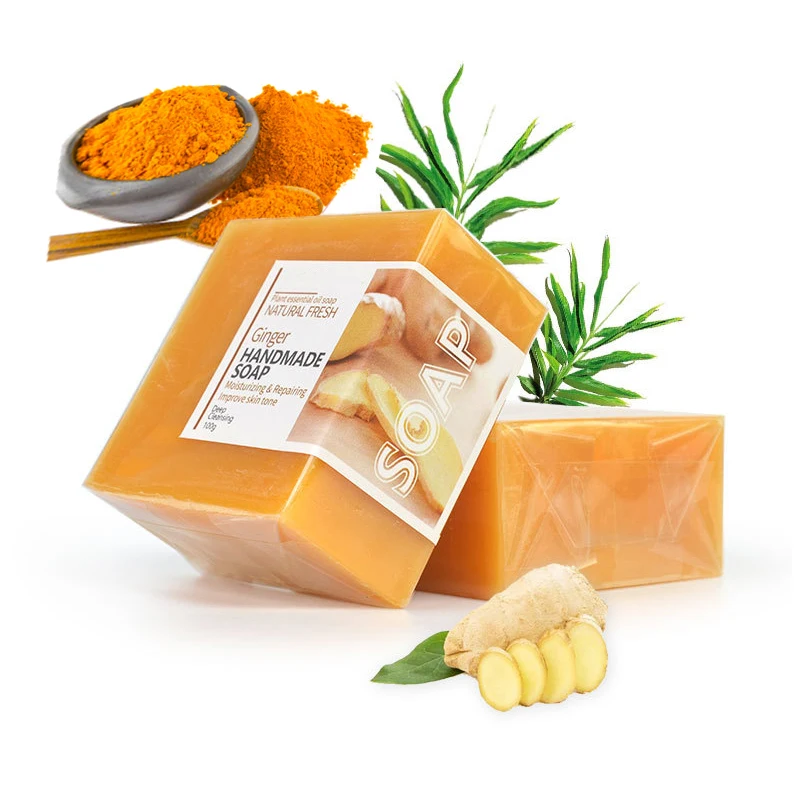 Wholesale Turmeric Tumeric Soap Organic Bar Savon Curcum Blanchisseur Naturel Bio Artisanal Laminas De Jabon Artesanal Bano Soap