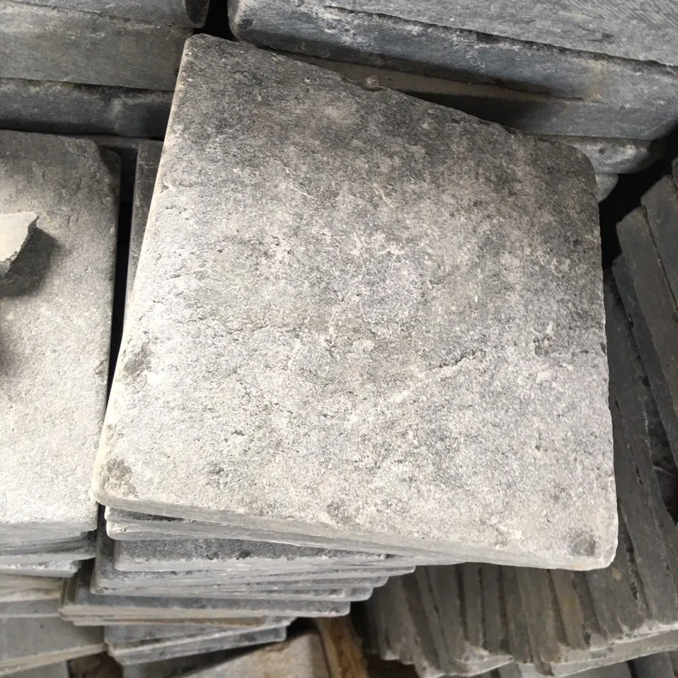Серая барабанная плитка и плита известняка для наружного мощения