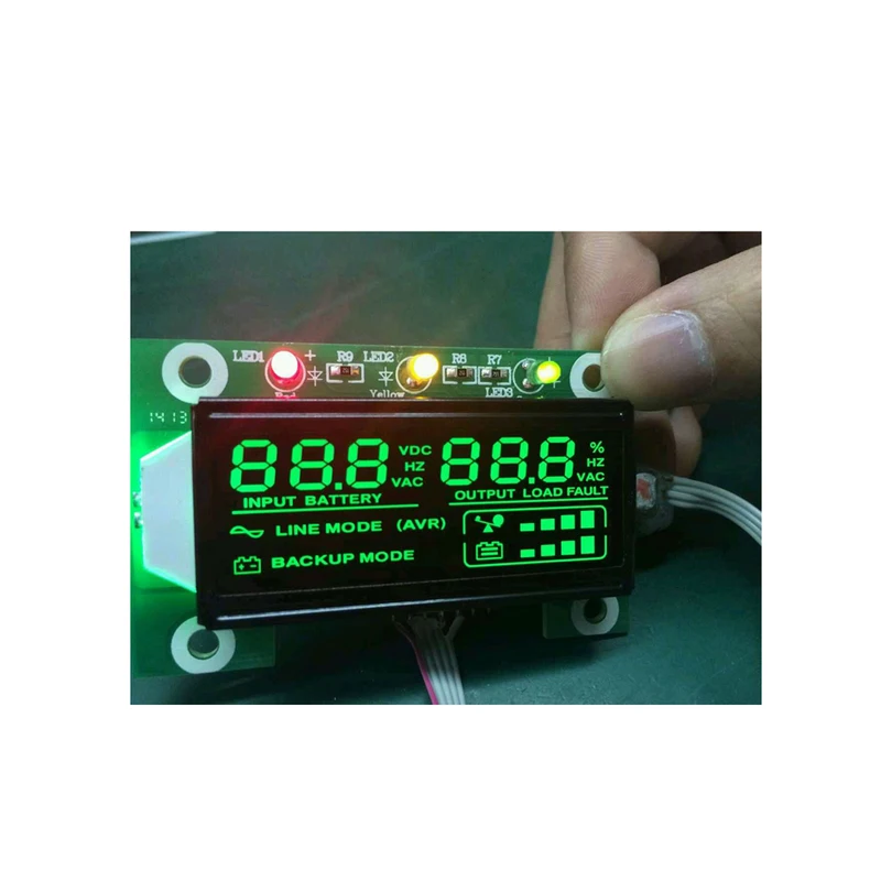 Genyu Custom Monochrome VATN 7 Segment  LCD Display For UPS Power Segment  LCM Display Manufacturer & Supplier