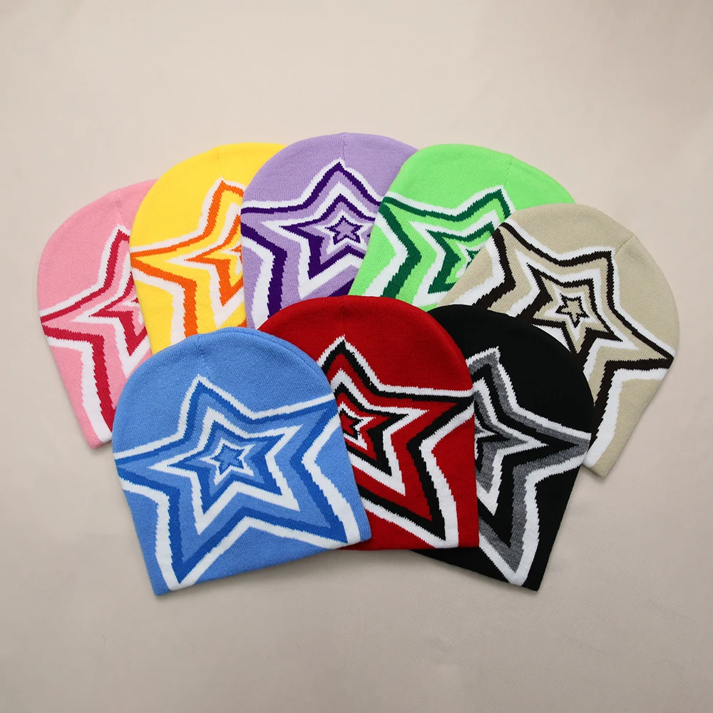 Beanies Hat Custom Logo Beanie Warmth Winter Knitted Winter Slouchy Knitted Hats