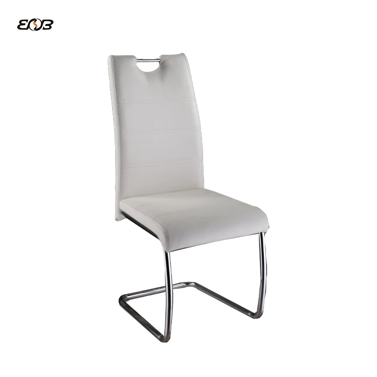 China Factory Supply Good Quality No Folded PU Dining Chair With Steel Tube Chromed Legs In Cheap Price