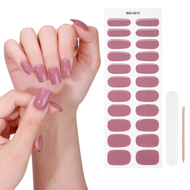 new launch easy apply more fitter 100% pure polish un UV bare semi cured Gel Nail Stickers