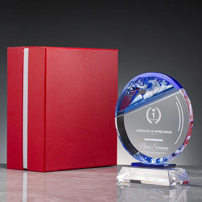 Jadevertu blue cloud award trophy for corporate gift  annual trophy trofeos Business gift