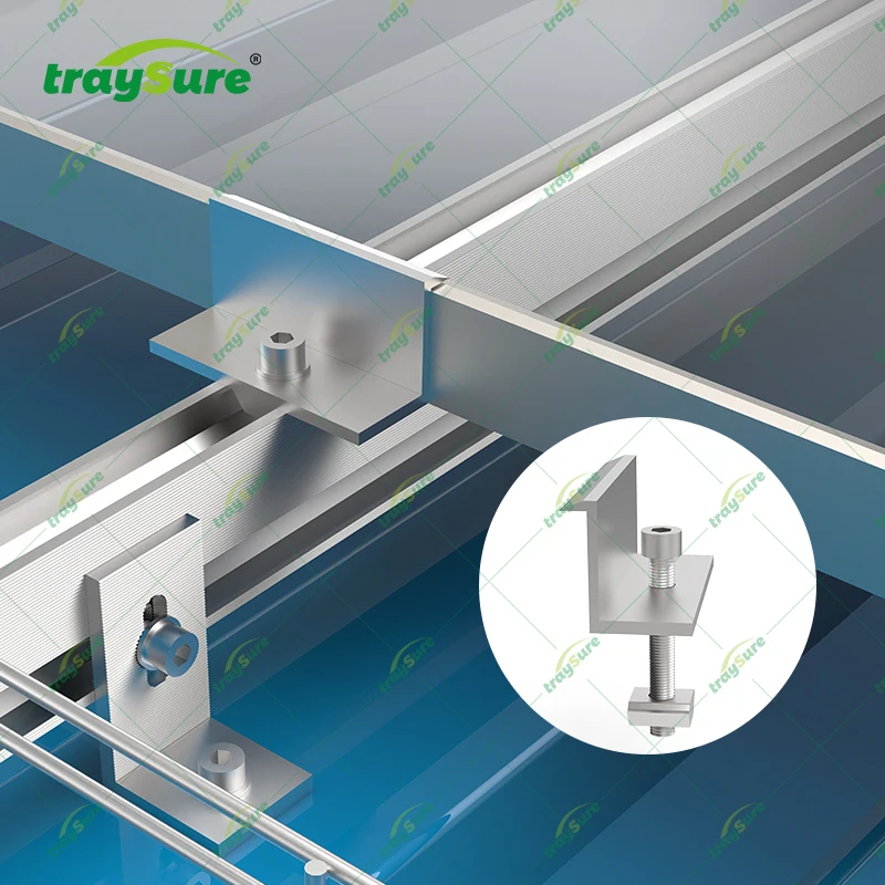 TRAYSURE Rooftop Solar Mounting System Perforated Cable Tray Customized Metal Roofing Solar Panel Rail Solar Mounting System