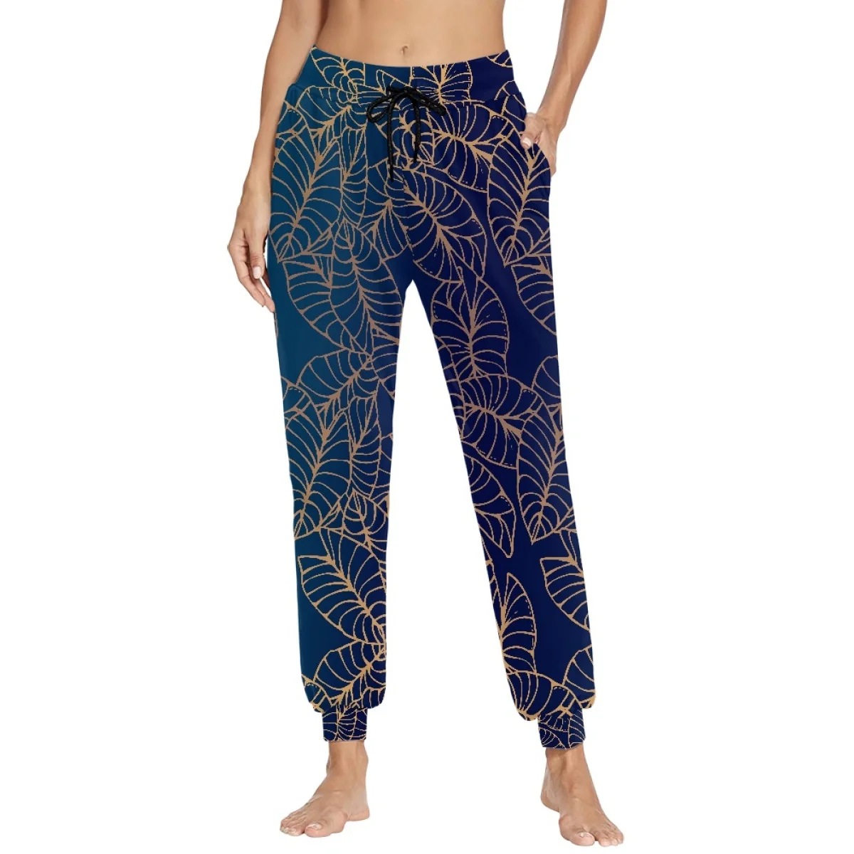 Dropshipping Clothes Hawaii Taro Leaves Print Sport Pants Drawstring Trousers Gym Track Pants Autumn Spring Winter Unisex Wear