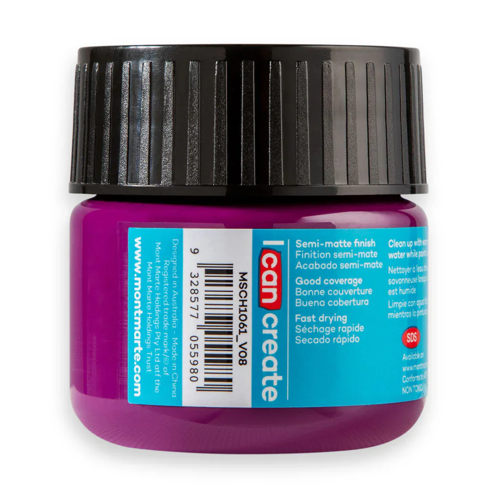 Mont Marte Acrylic Colour Paint 100ml - Violet artist acrylic paint