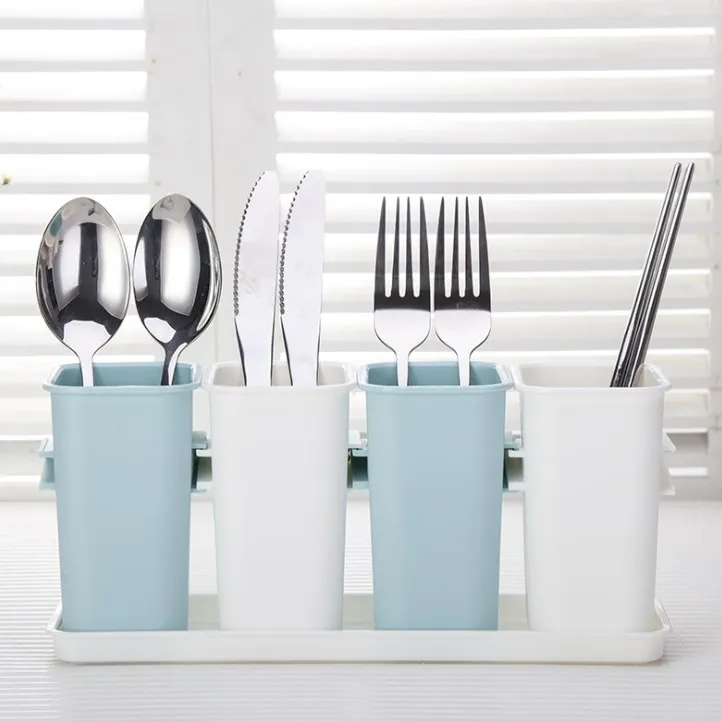 Household Desktop Floor Spoon Fork Drain Storage Box Kitchen Classification Tableware Storage Box