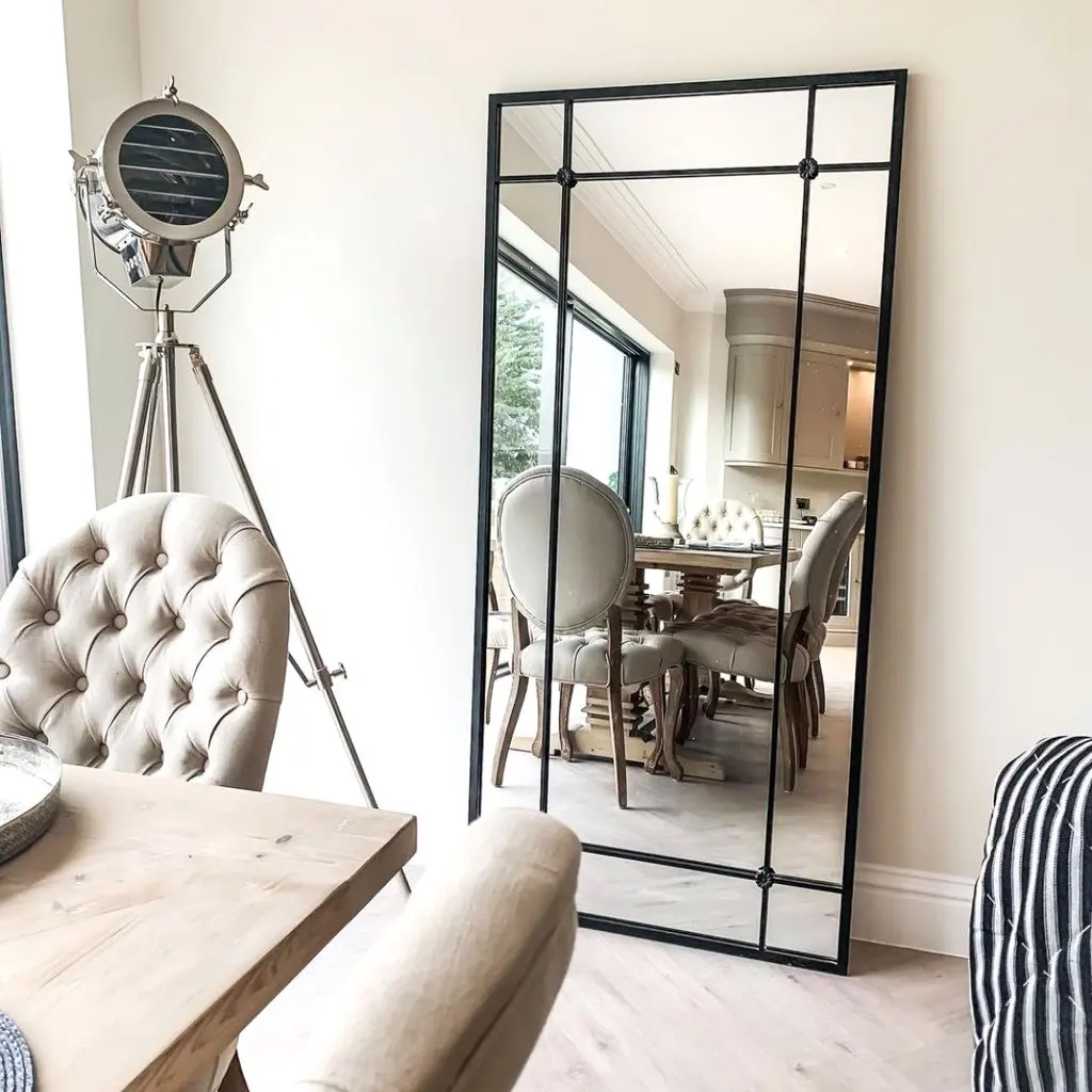 Decorative Mirror Metal Frame Large Standing Wall Mounted Home Decor Mirror Living Room Furniture