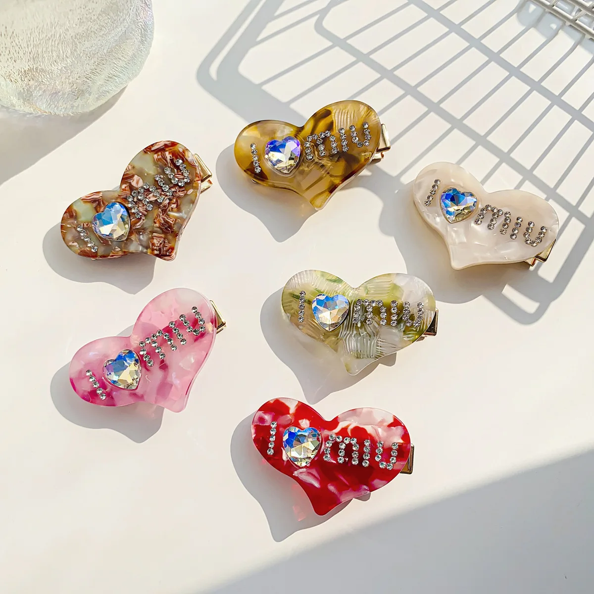 Korean Fashion Acetate Clip Letter Shark Clip High-quality Disc Hair Clip Mini Hair Claw for Women