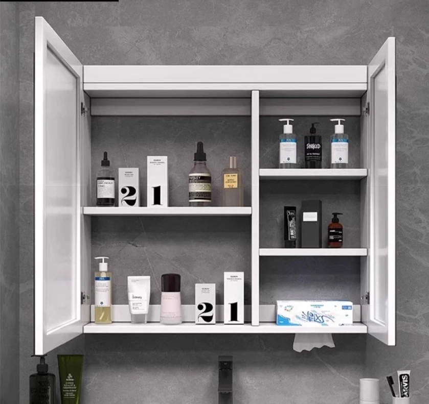 Fullkenlight Luxury Wall Mount Smart Led Bathroom Shower Cabinet Vanity Modern Style Bathroom Cabinets for Sale Rectangle CN;GUA