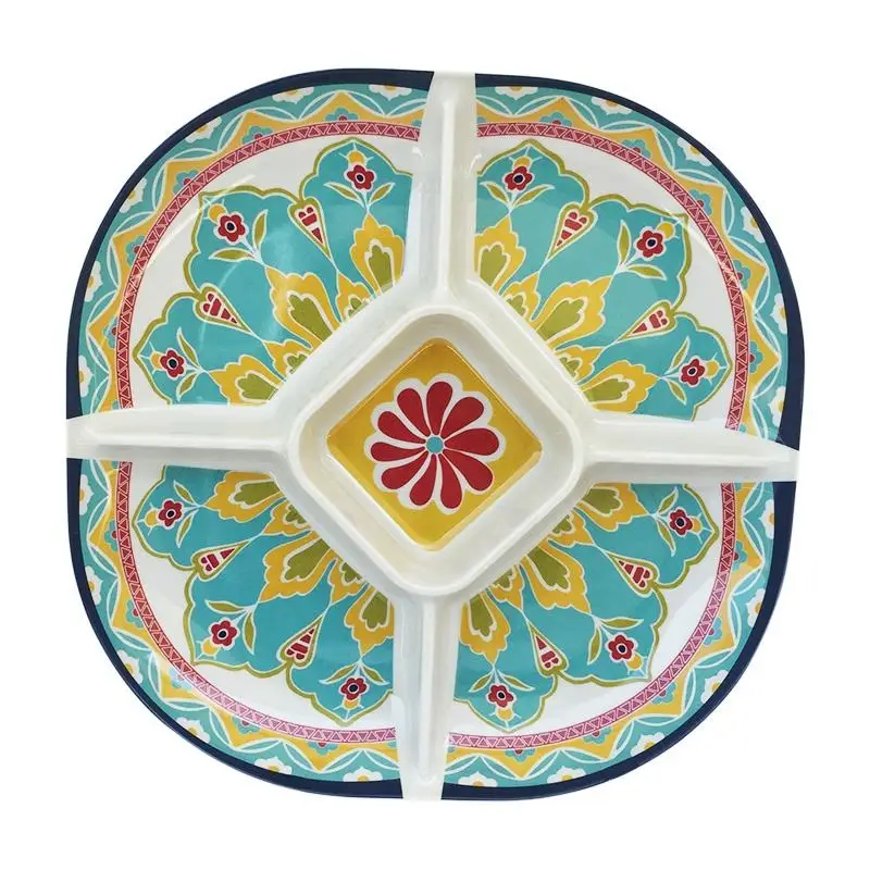 Classic Ware Type Melamine Trays with Interval and Melamine Tableware Set Trays for Serving Carton Minimalist Customized Logo