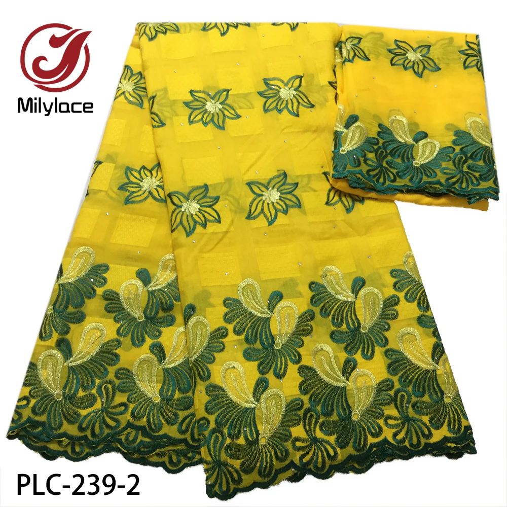 Embroidery 5 yards 100% Cotton Swiss Lace and 2 yards French Lace Fabric with Rhinestones