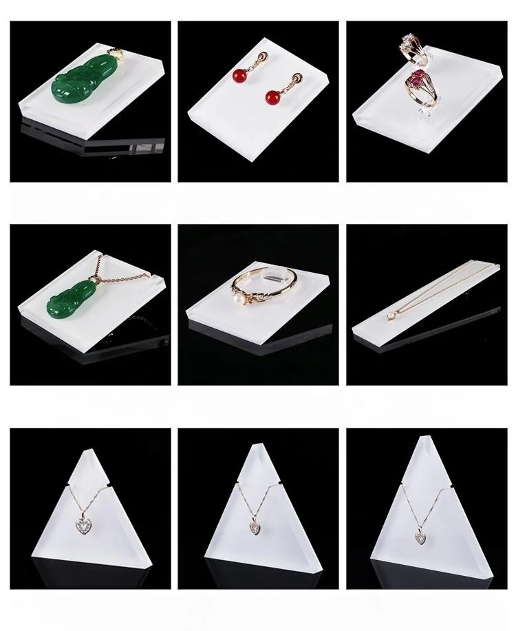 acrylic diamond big case rotating clear ring earring with hangers chains jewelry organizer necklace pendant stand for display