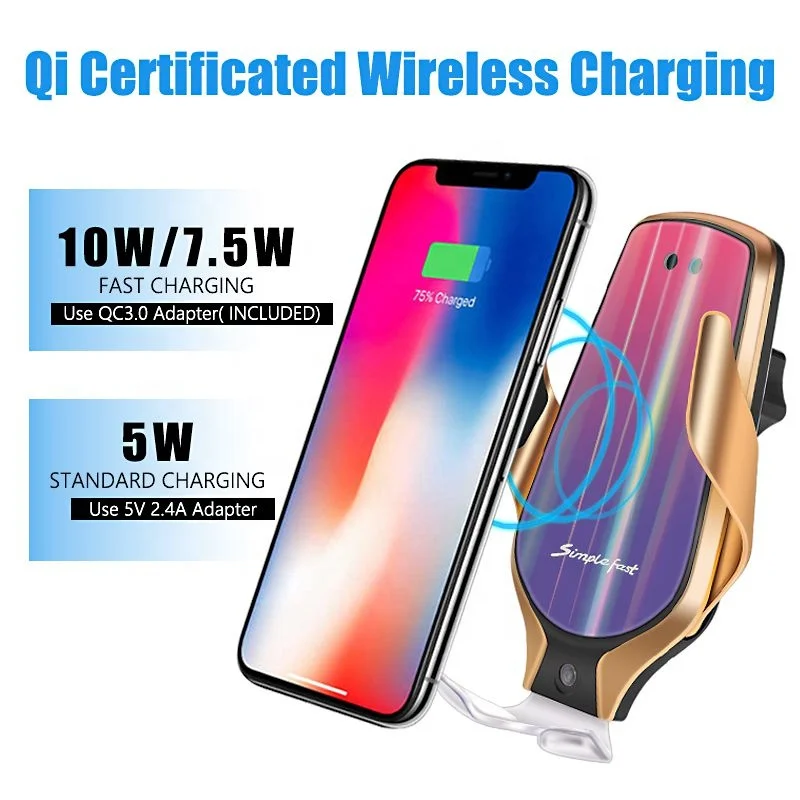 
R9 wireless charger 2019 new trending products 10W wireless charging phone holder wireless car charger 