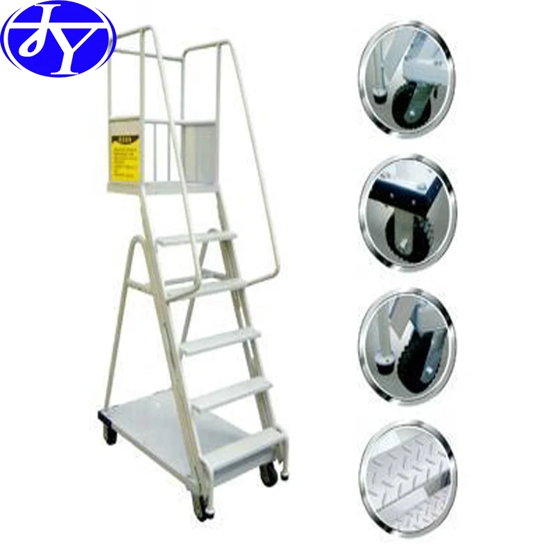 high capacity warehouse cargo ladder push trolley cart