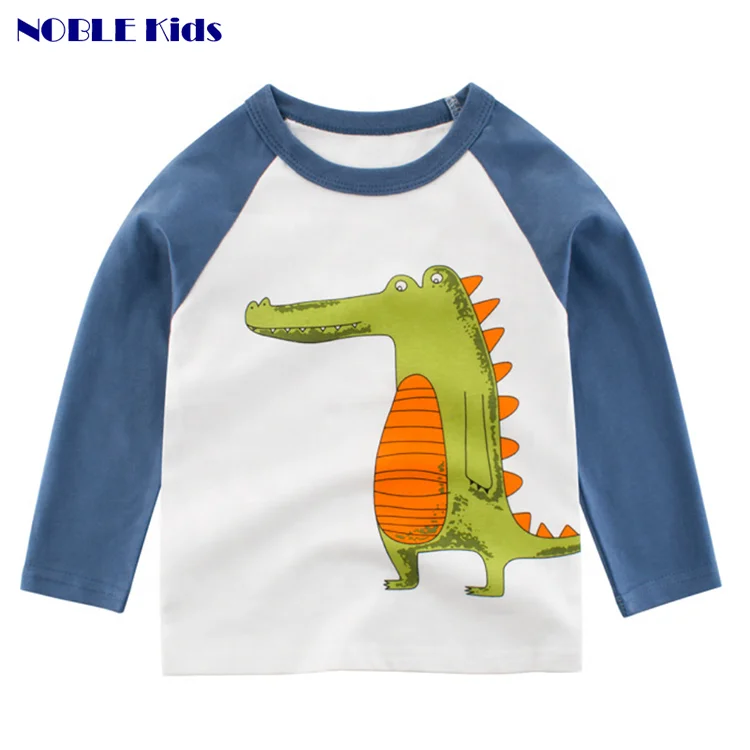 
latest design baby boy tshirt long sleeve printing custom 100% cotton children t shirt 